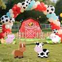 5 Pcs Farm Animal Birthday Decorations - 16.9-33.2 Inch Large Farm Animal Cardboard Cutouts Barnyard Birthday Decorations for Yard Signs Baby Shower Photo Booth Props Trunk or Treat Decor