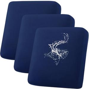 hyha Waterproof Couch Cushion Covers, Stretch Sofa Couch Seat Slipcover for Dog Washable, Non-Slip Waterproof Outdoor Cushion Covers for Patio Furniture Replacement (3 Pieces, Navy)