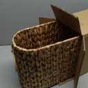 Toilet Paper Storage Basket, Water Hyacinth Toilet Paper Holder for Up to 6 Mega Rolls, Wicker Basket for Bathroom Accessories Organizer, Boho Hand Woven Rattan Decorative Decor, Natural