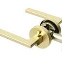 Okun Dune 1-Pack Brushed Champagne Gold Privacy Door Levers – Push Button Lock, Reversible, Sleek Concealed-Mount Design for Bedroom & Bathroom