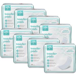 Medline Booster Pads with Adhesive, 192 Count, Baby Diaper Doubler for Overnight Use to Help Eliminate Leaks