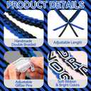 Graduation Leis 2026, Class of 2026 Grad Ribbon Leis with Pins, Grad Necklace Handmade Braided Necklace, Graduation Gifts for Women and Men (Black & Blue)