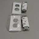 AIDA Single Pole Double Toggle Rocker Decorator Light Switch, 15 Amp Self-grounding Electrical Light Switches, Residential Grade, UL Listed (2 Pack, Glossy White)