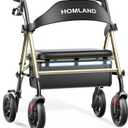 HOMLAND Bariatric Walkers for Seniors with Seat, 500lb Heavy-Duty Rollator