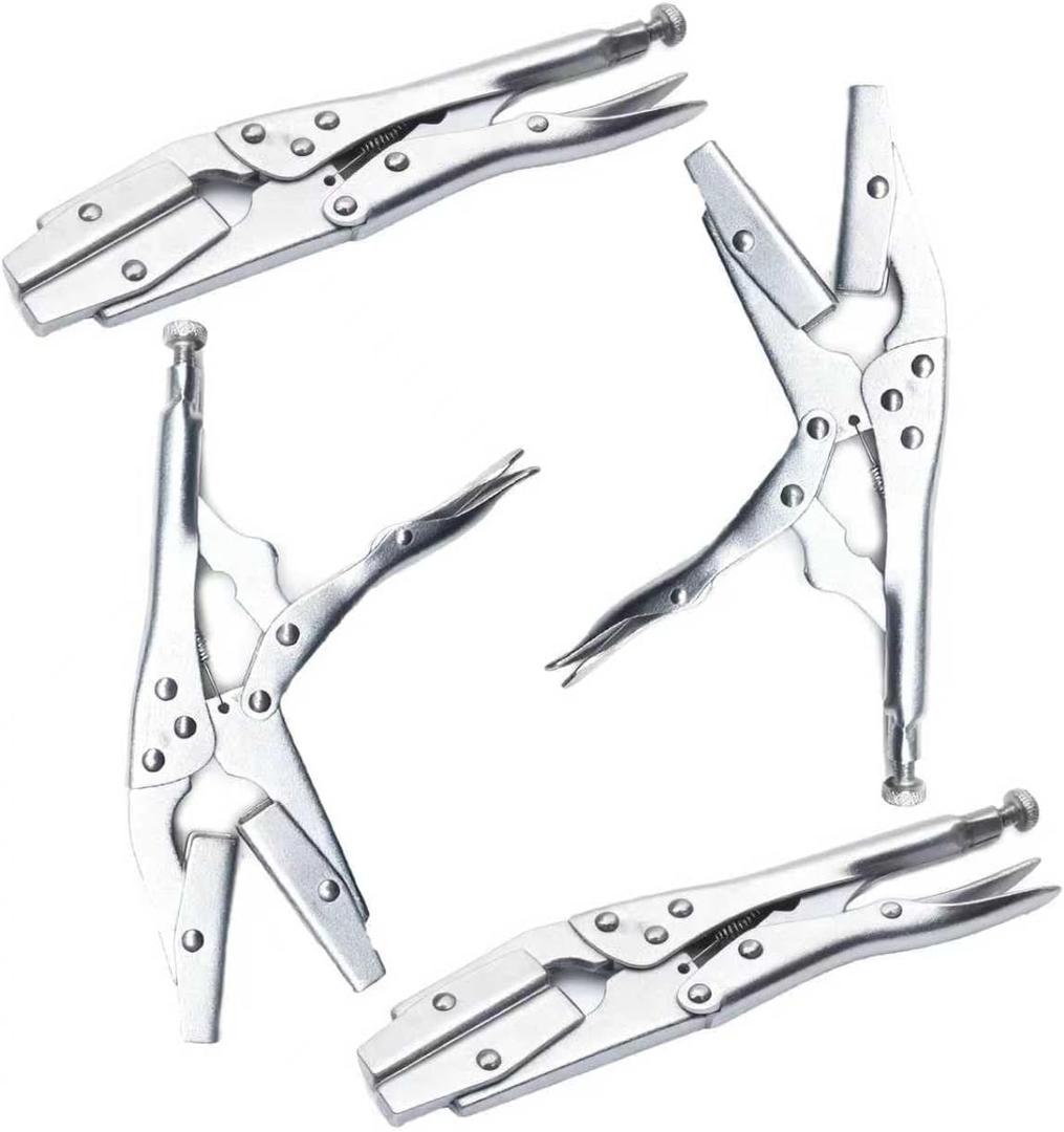 10-Inch Radiator Hose Clamp Pliers Set 4-Pack, Heavy Duty Self-Locking Pinch Off Tool for Automobile Radiator Pipes, Fuel Hoses, Water & Vacuum Lines