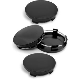 4PCS Car Wheel Center Caps, 60MM/2.36In OD 56MM/2.2In ID Center Hub Cover, ABS Snap-in Vehicle Rim Hub Caps, Rustproof Dustproof Center Cap for Rims, Universal Wheel Hub Decoration (Black)