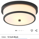 12 inch Flush Mount Ceiling Light, 2-Light Close to Ceiling Light Fixtures with Black Finish for Bathroom Bedroom Kitchen Hallway (Black)