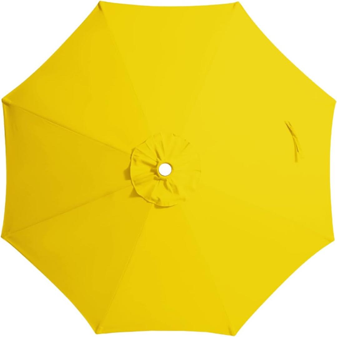 JEAREY 9 ft Patio Umbrella Replacement Canopy for 8 Ribs, Table Market Yard Umbrella Replacement Top Cover-Yellow (Canopy Only)