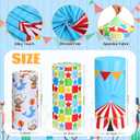 Mindsoft Set of 3 Carnival Circus Spandex Cylinder Stand Covers for Party, Flexible Cylinder Pedestal Covers, Dessert Tables Display for Birthday Party Wedding Backdrop Decor(Multicolor, Carnival)