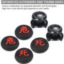 FPS Thumbstick Extender x 2 & Printing Rubber Silicone Grip Cover x 4 for PS5 Dualsenese & PS4 Controller (Death of Kanji&Danger of Kanji)