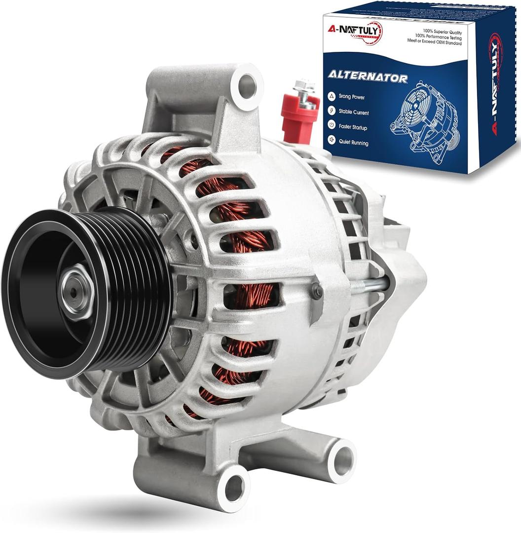 110A New Alternator Fits for Ford F150 F250 F350 F450 F550 Super Duty 6.0L 6.0 Diesel Pickup 2005 2006 2007, High Output Alternator 5C3T-10300-BA, 5C3Z-10346-BA, 6C3T-10300-BA, AFD0131, 40014075