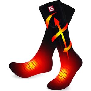 Rabbitroom Men Heated Socks Rechargeable Washable Heated Socks for Arthritis Chronically Cold Feet Electric Heated Socks Winter Cold Weather Warm Socks for Hunting Skiing Walking Fishing Freezer (Black)