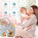Cute Castle 2 Pack Diaper Caddy Organizer - Portable Baby Caddy Organizer with Handle, Nursery Storage Bin and Car Organizer for Girls, Boys - Baby Gift Basket - Grey