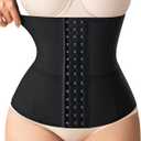 Nebility Waist Trainer for Women Corset Shapewear Tummy Control Body Shaper Girdle Waist Cincher Postpartum Belly Band(Large, Black) (Black, L)