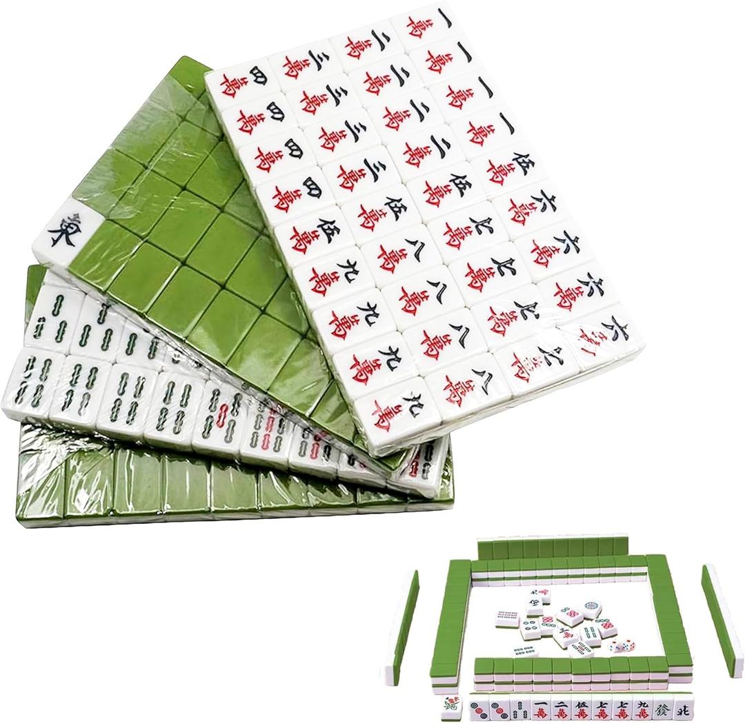 Mini Chinese Mahjong Set - Complete Mahjong Tile Set with 144 Tiles & Travel Case, Portable Mahjong Travel Set for Outdoor Fun - Perfect Mahjong Game Gift for Beginners & Enthusiasts