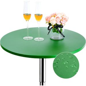 JISEN Cocktail Waterproof Round Table Topper Cap Spandex Fitted Stretchable Tablecloth Cover 24 Inch Jade Green