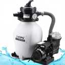 12 Inch Sand Filter Pump System for Above Ground Pools, 1/3 HP 115V
Pump with 6ft Power Cord, Prefilter Basket & 4-Way Valve for Pools up to 7,500 Gal; 5 Adapters & 2 Threaded Adapters Included