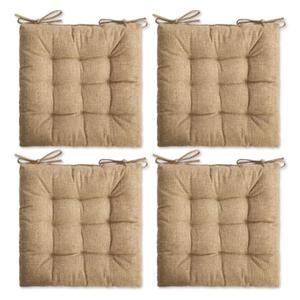 SQUARE MOON 4 Pack Chair Cushions, Seat Cushions, Chair Pads, Chair Mat for Indoor, Outdoor Dining Chair, Kitchen Chairs, Dining Room Chairs (16"  16"  4 Pack, Brown)