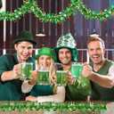 50FT St Patricks Day Decorations Garland Gold Horseshoe Green Hat Shamrock Tinsel Garland, Shiny Metallic Hanging Shamrock Decor Saint Patricks Day Decor for Home Indoor Outdoor Irish Party Supplies