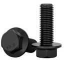 M8-1.25 x 30 mm Flanged Hex Head Bolts Flange Hexagon Screws, Full Thread, Alloy Steel, Zinc Plated, Quantity 15