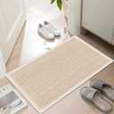 Ultra Thin Door Mat for Indoor Entrance, 1/10 Inch Low Profile Inside Front Door Mats, Non Slip Rubber Backing Entryway Rug for Low Clearance Doors, Easy Clean Dirt Trapper, 35"X24"