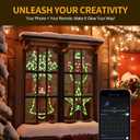 4pack-Christmas Window Silhouette Lights Decorations with APP & Remote Bells, Snowflakes, Snowmen, Stars, Christmas Window Lights with 16 Million Colors for Holiday Indoor Wall Door Glass Decorations