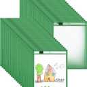 Nezyo Dry Erase Pockets Plastic Job Ticket Holders Shop Holder Order Pockets Clear Sleeves Tickets Folders Plastic Sleeves Paper Teacher Supplies for Classroom(10 x 14 in,Dark Green,100 Pcs)