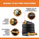 Bionic Flex PRO 50 Garden Hose, Heavy Duty & Lightweight Weatherproof Garden Water Hose with Brass Fittings & Adjustable Brass Spraying & Shooting Nozzle, 500 PSI Tear Resistant, Kink Free Hose