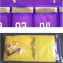 Numbered Cell Phone Pocket Charts for Classroom,Over the Door Hanging Calculator Holder Organizer 36 Pockets with Hooks for Teachers Purple