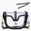 KKXIU Clear Crossbody Bag for Women Stadium Approved Vegan Leather Concert Shoulder Sports See-Through Purse