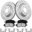 Front Brake Pads and Rotors Kit for Altima [ 2013-2023 ], Geomet Coated Brake Kit, Drilled and Slotted Brake Rotors Pads [ 11.6in ], Automotive Replacement Brake Kits 31464 D1650
