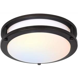 13 inch Flush Mount LED Ceiling Light Fixture, 2700K/3000K/3500K/4000K/5000K Adjustable Ceiling Lights, Oil Rubbed Bronze Saturn Dimmable Lighting for Hallway Bathroom Kitchen or Stairwell, ETL Listed