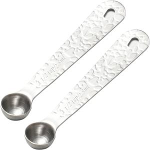 2PCS 1/2tsp(2.5ml) Single Measuring Spoon, Stainless Steel Embossed Measure Scoop Only, Individual Spoon for Cooking and Baking