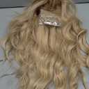 WIGNEE 26 Inch Long Curly Wavy Wig for White Women Synthetic Middle Part Honey Blonde Hair Wig Glueless with Bangs Natural Hairline Looking Wear and Go for Daily/Cosplay/Halloween