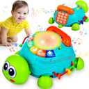 Baby Toys 6 to 12 Months Crawling Turtle Musical Infant Toy for 12 Months Old Light Up Tummy Time Toys Early Educational Learning Montessori Toy for 8 9 10 Month Baby Boy Girl Toddler