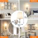YHCDLAMP Peel and Stick Wall Sconces, No Drilling Stick On Wall Sconce, Wireless Battery Operated Wall Lights, Adhesive Wall Lamp with 10000mAh Battery Bulb for Bedroom Living Room Decor