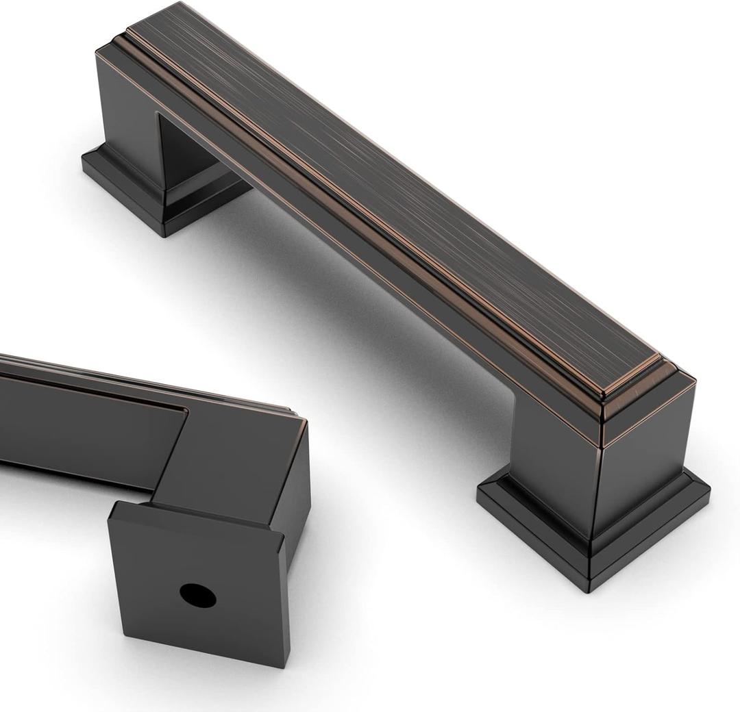 Asidrama 10 Pack 3 Inch(76mm) Oil Rubbed Bronze Kitchen Cabinet Handles Cabinet Pulls Kitchen Cabinet Hardware for Cupboard Drawer Pulls