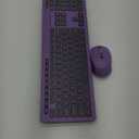 seenda Wireless Keyboard and Mouse Combo, 2.4GHz Cordless Quiet Keyboard Mouse with USB Receiver, Full Size Cute Purple Combo, Compatible for Windows Laptop Computer Desktop PC, Black and Purple