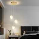 3-Light Modern Pendant Lights for Kitchen Island LED Crystal Ceiling Pendant Lighting Crystal Chandelier for Dining Room Hallway Bedroom Gold