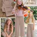 Halfchet Girls Capri Pants Wide Leg Sweatpants Baggy Cropped Pants Loose Fit Casual Basic Capris with Pockets for Ages 5-14