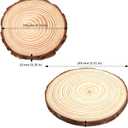JAPCHET 30 Pack 5-5.5 Inch Natural Wood Slices, 0.4 in Thick Wooden Circle with Bark, Unfinished Wood Log Discs for Christmas and Wedding Decorations