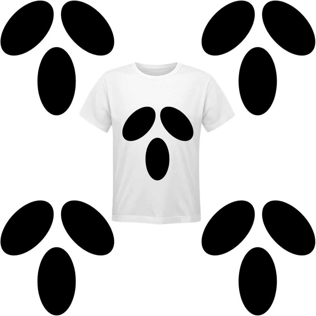 Oudain 4 Pcs Halloween Adhesive Silly Ghost Face Felt Sticker Felt Cute Clothes Sticker for Halloween DIY Projects Costume Decorations (Classic)