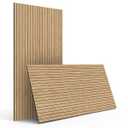 INNO STICKERS 4-Piece Wood Slat Wall Panel for Interior Wall Decor Noise Cancelling 47.2" x 23.6" Peel and Stick Acoustic Decorative 3D Sound Absorbing Wall Paneling, Natural Oak