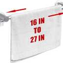 Adjustable 16-27" Suction Cup Towel Bar Extendable Suction Cup Towel Rack Holder Bathroom Stainless Steel for Glass Shower Door(Silver)