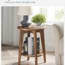 VASAGLE MAEZO Collection - Side Table, 2-Tier Small Round End Table, Nightstand with Tapered Legs, Curved Transitions, for Small Spaces, Living Room, Bedroom, Honey Brown ULET283T41