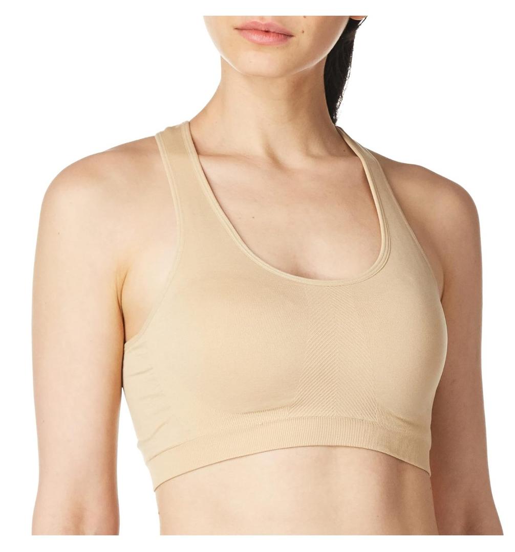 Jockey Women's Bra Mid Impact Removable Cup Seamless Sports Bra (Size XL)