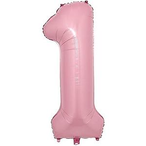 16 Inch Pink Foil Number Balloons Digital Globos Birthday Wedding Party Decorations Ballons Baby Shower Supplies (16 inch 1 Pink)