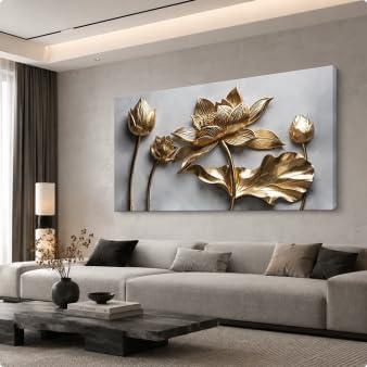 Large Canvas Wall Art Decor For Living Room Floral Wall Artwork 29" X 58"