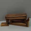 2 Set Wooden Tiered Risers Display Stands for Vendor Events,Stackable Wood Cupcake Display Stand,Farmhouse Decor Wood Dessert Table Display Set,Vendor Booth Display Items,Food Display Risers for Party (Dark Brown)