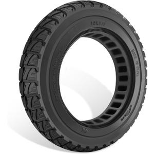 GYL 10 Inch Solid Tire: 10x2.0/2.125 Electric Scooter Rubber tyre, 50/75-6.1 Tubeless Tyre for Xiaomi M365/Gotrax G4/xr/v2 Gotrax Tire Replacement 10 In Offroad Front Rear Wheel Black 1 Pcs